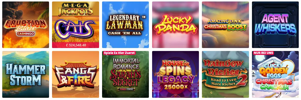 Verfügbare Spielautomaten-Arten bei PARTYCASINO
